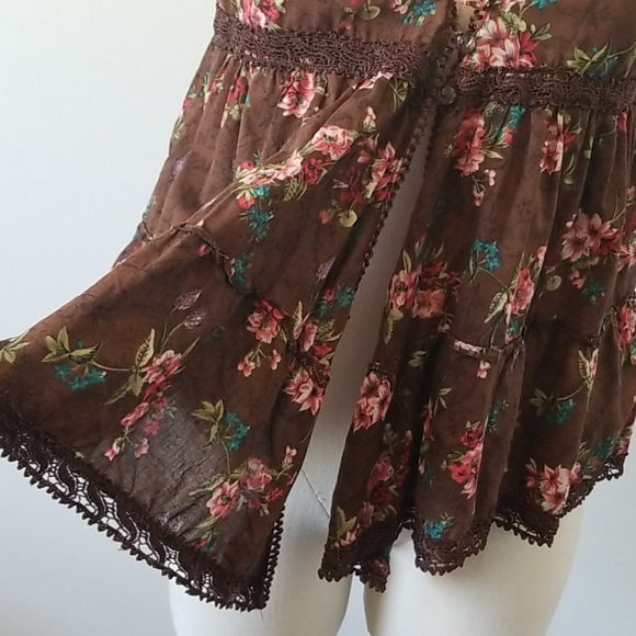 Blue Asphalt Boho Top MediumI/I - Picture 3 of 10